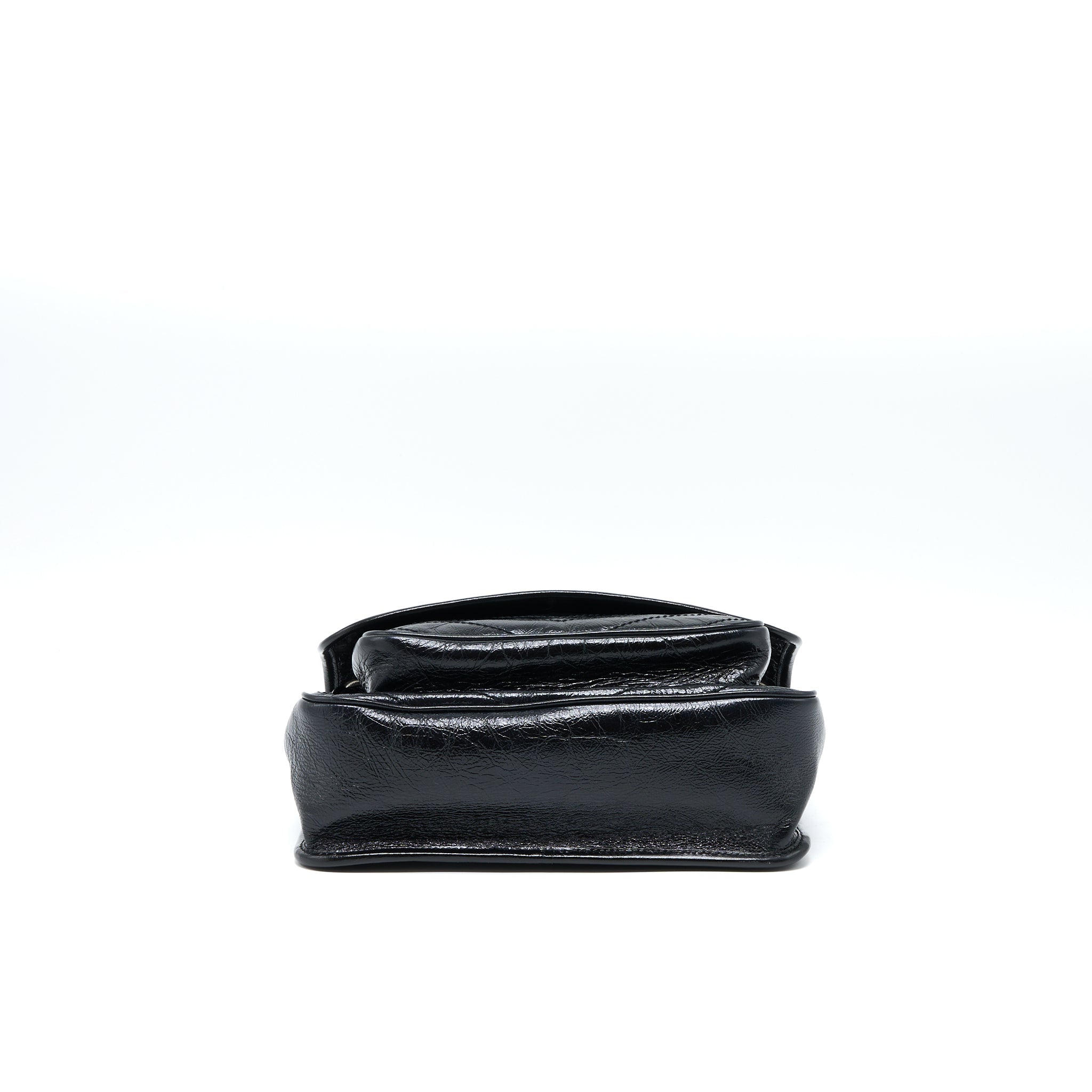 SAINT LAURENT MEDIUM NIKI CHAIN BAG AGED CALFSKIN BLACK RUTHENIUM HARDWARE