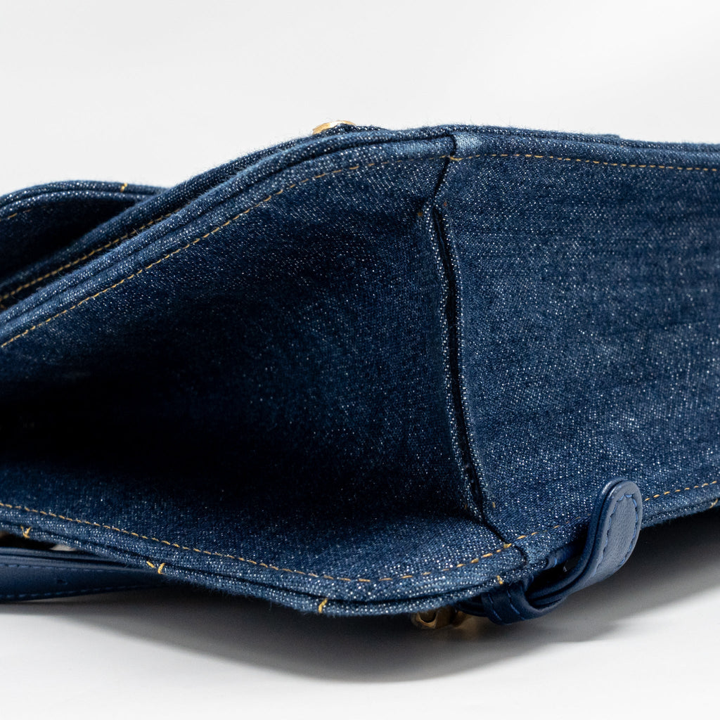 CHANEL 23S FLAP BACKPACK DENIM BLUE GHW (MICROCHIP)