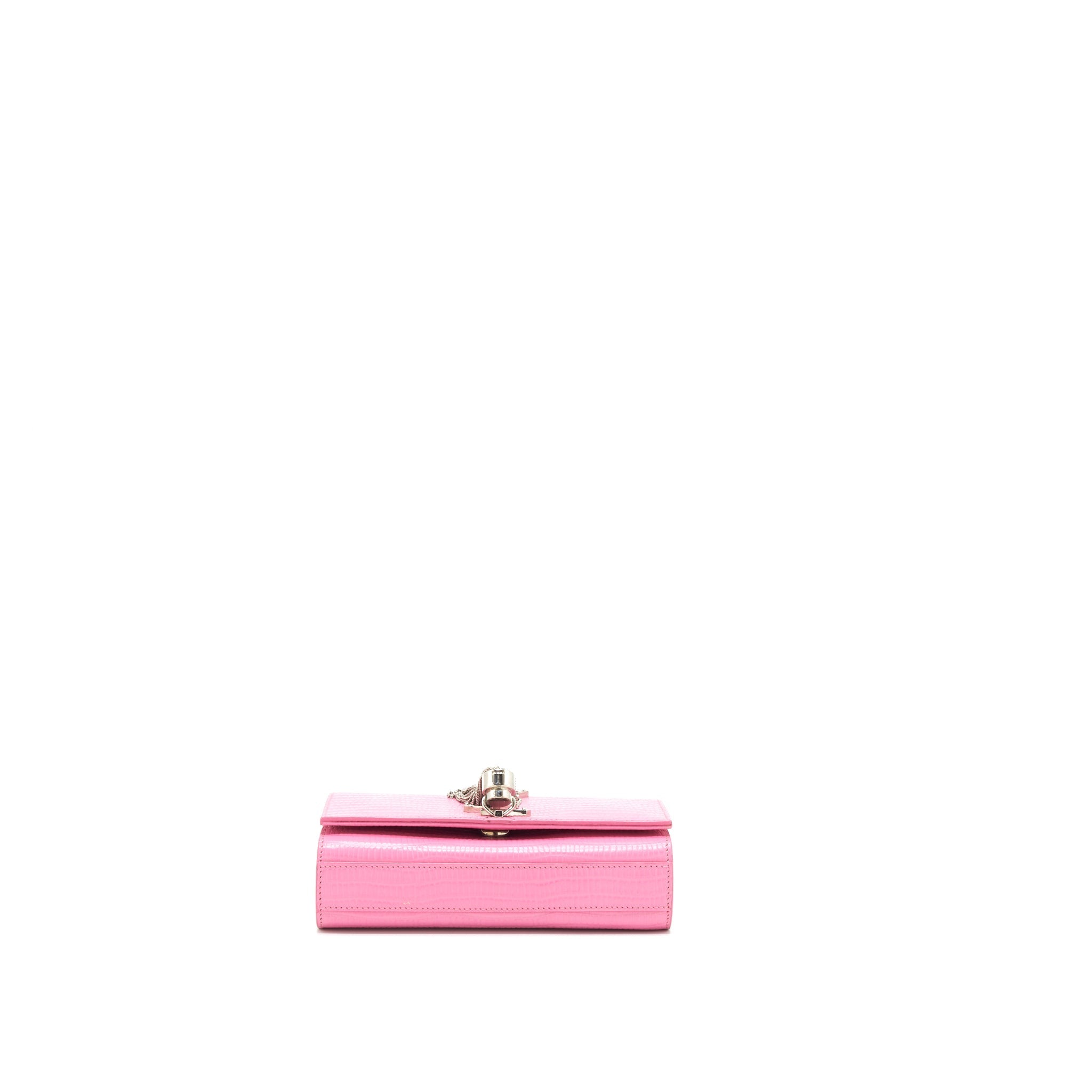 SAINT LAURENT / YSL MINI KATE TASSEL EMBOSSED CALFSKIN PINK SHW