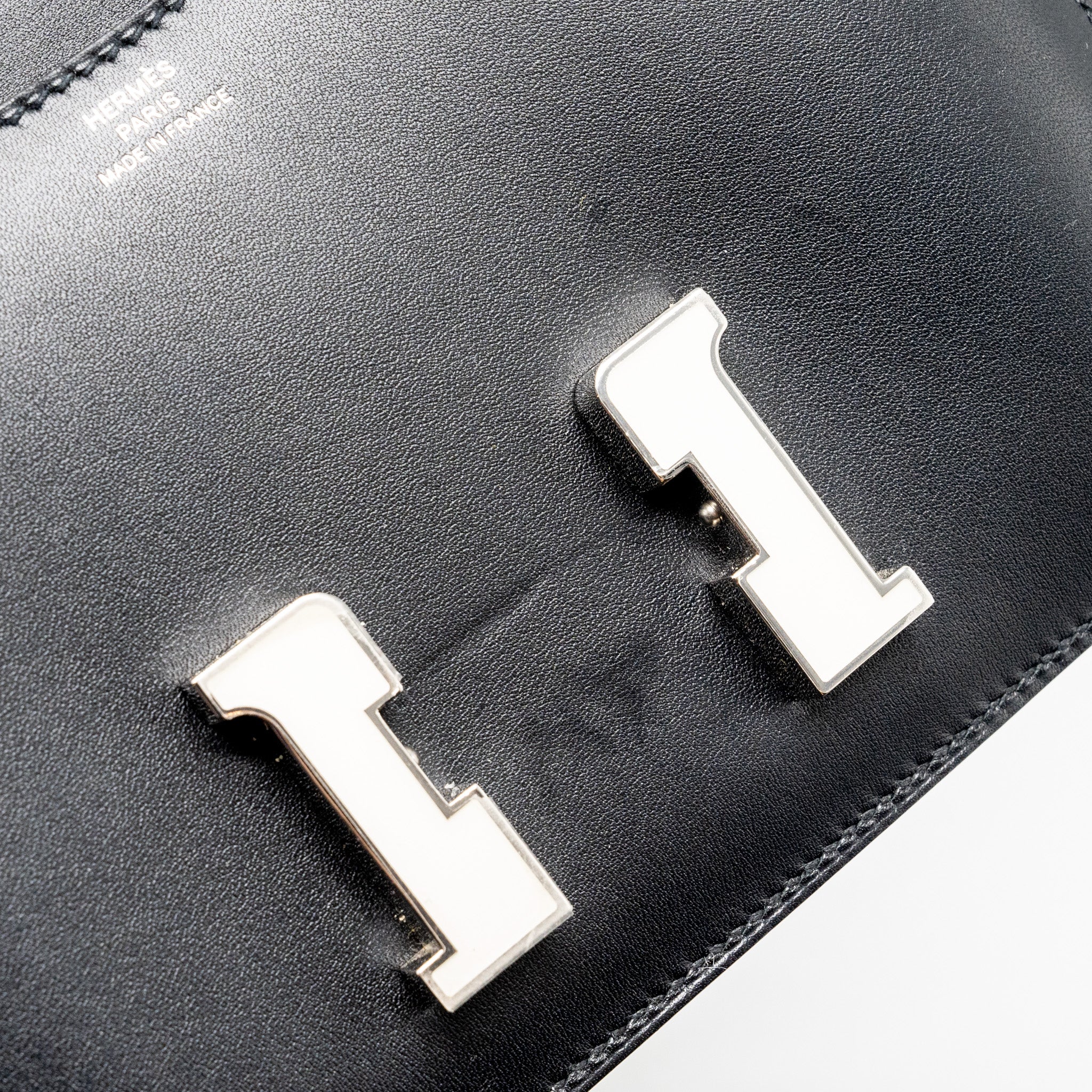 HERMES MINI CONSTANCE ALLEGRO BLACK / WHITE SHW