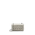 CHANEL 21B MINI RECTANGULAR FLAP BAG CALFSKIN METALLIC SILVER WITH SHINY RUTHENIUM HARDWARE (MICROCHIP)