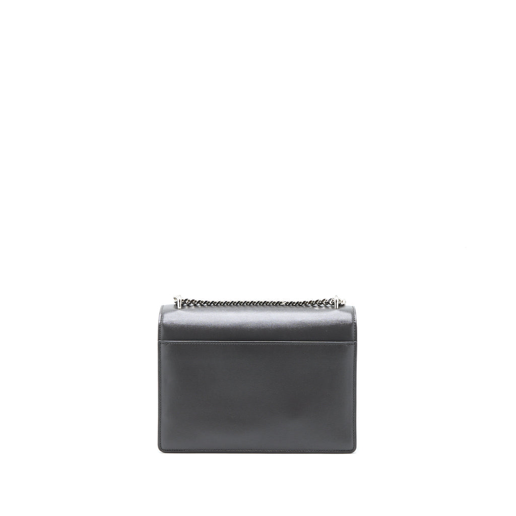 SAINT LAURENT SUNSET CHAIN BAG CALFSKIN DARK GREY SHW