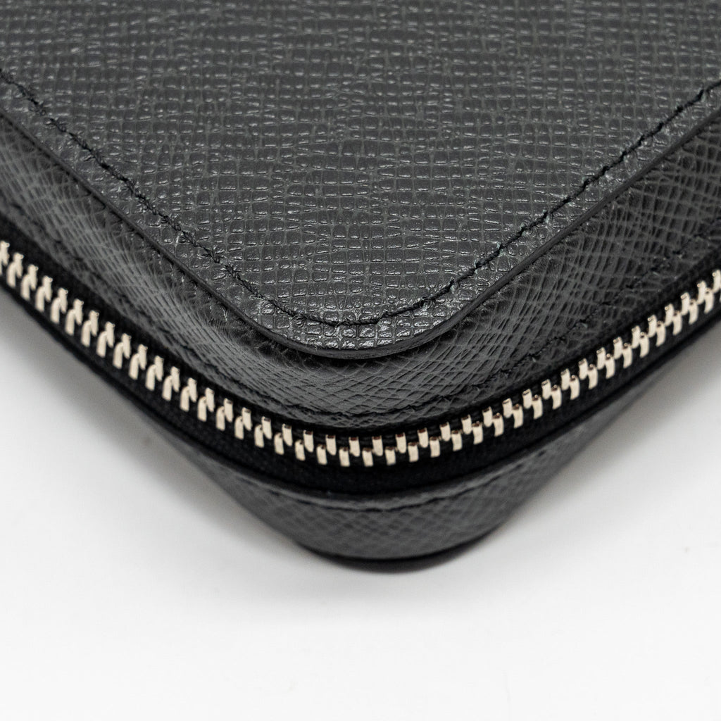 LOUIS VUITTON ZIPPY XL TAIGA ARDOISE LONG WALLET BLACK SHW