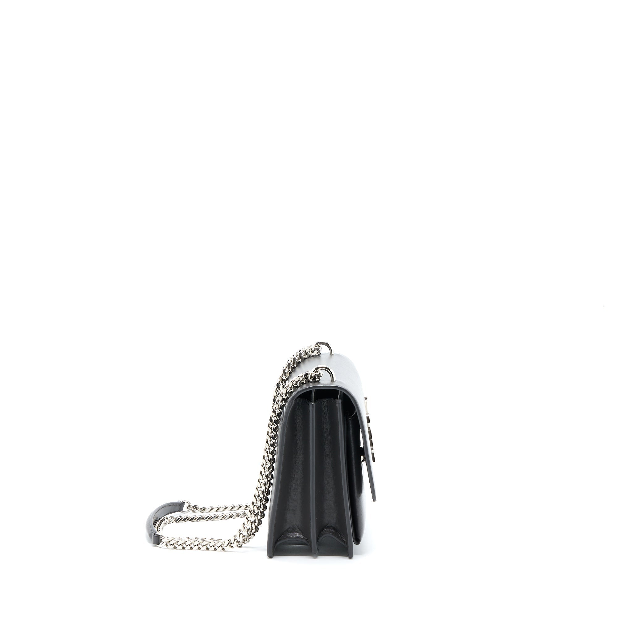 SAINT LAURENT SUNSET CHAIN BAG CALFSKIN DARK GREY SHW
