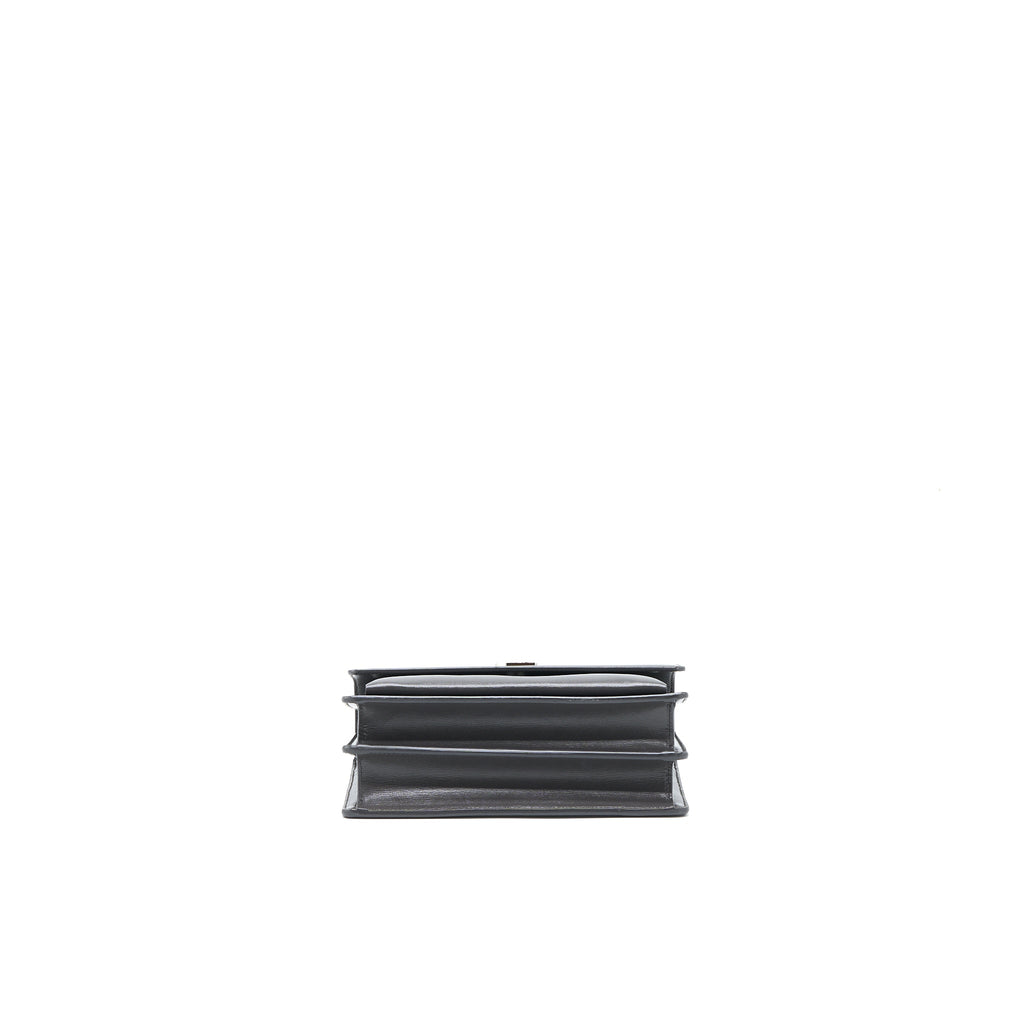 SAINT LAURENT SUNSET CHAIN BAG CALFSKIN DARK GREY SHW