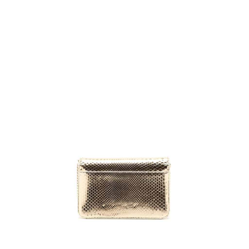 DIOR FLAP BAG WITH CHAIN PYTHON GOLD LGHW