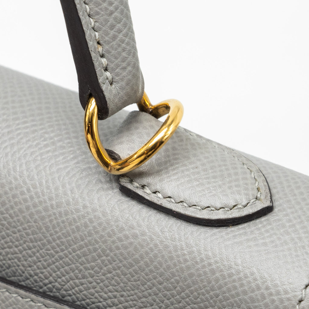 HERMES KELLY 25 SPECIAL ORDER EPSOM GRIS MOTTE / ROSE PURPLE GHW