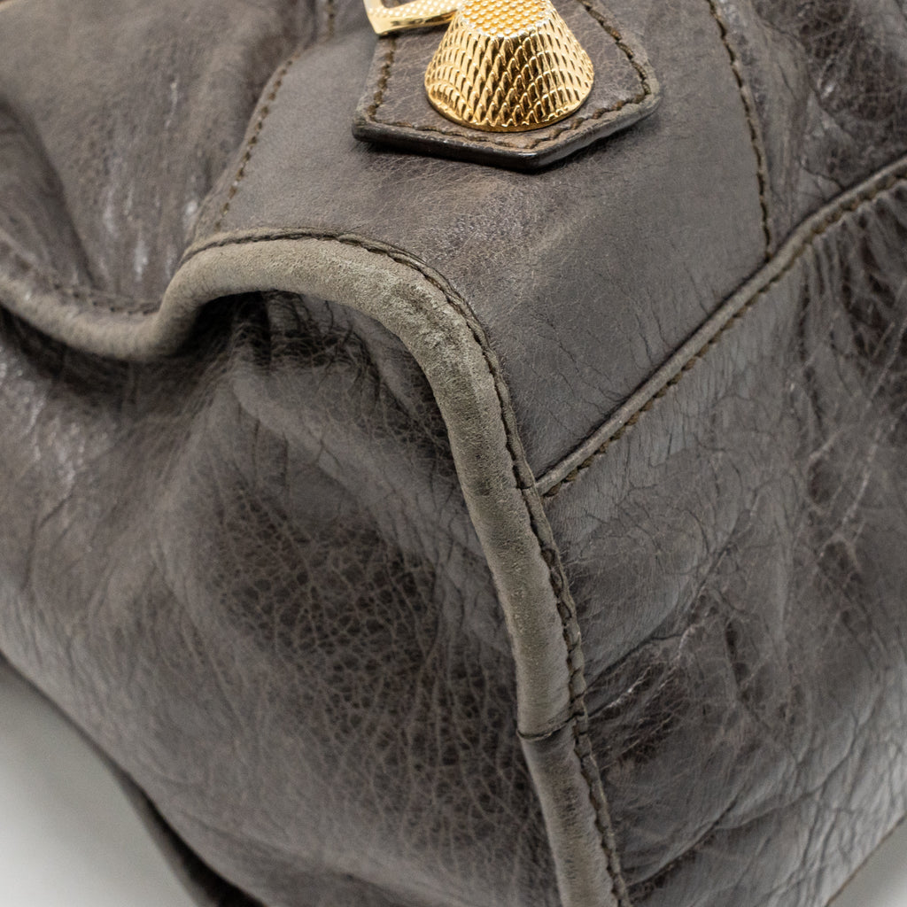 BALENCIAGA GIANT CITY BAG CALFSKIN GREY GHW