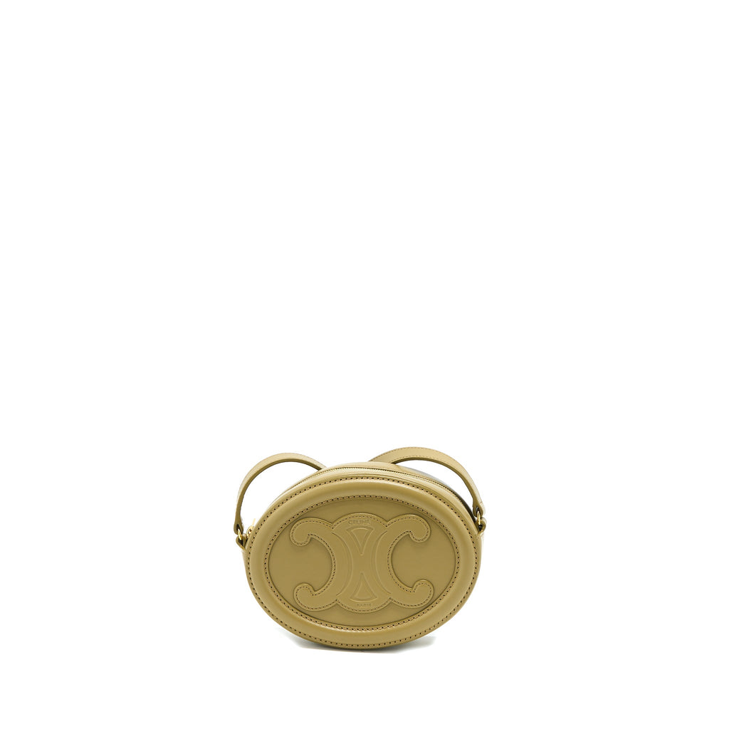 CELINE CROSSBODY OVAL PURSE CALFSKIN OLIVE GHW