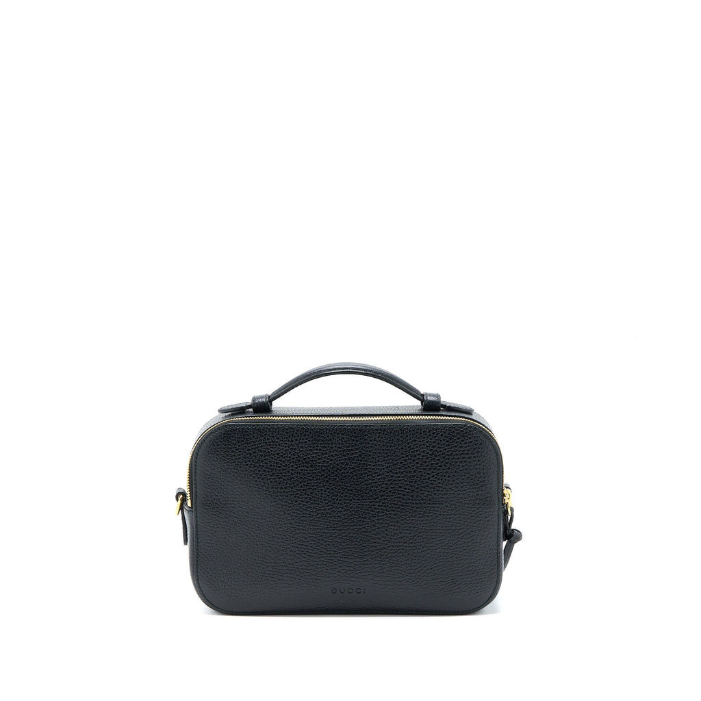 GUCCI SNAKE PRINTED CAMERA BAG CALFSKIN BLACK GHW