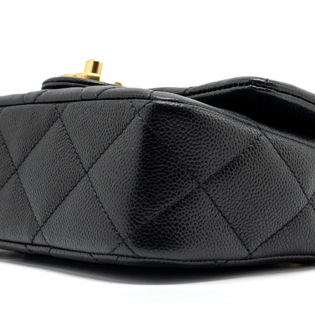 CHANEL 23P COCO LOVE FLAP BAG CAVIAR BLACK GHW (MICROCHIP)