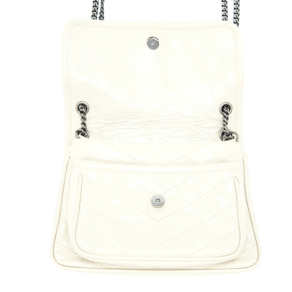 SAINT LAURENT/ YSL NIKI BABY CHAIN BAG IN CRINKLED VINTAGE LEATHER