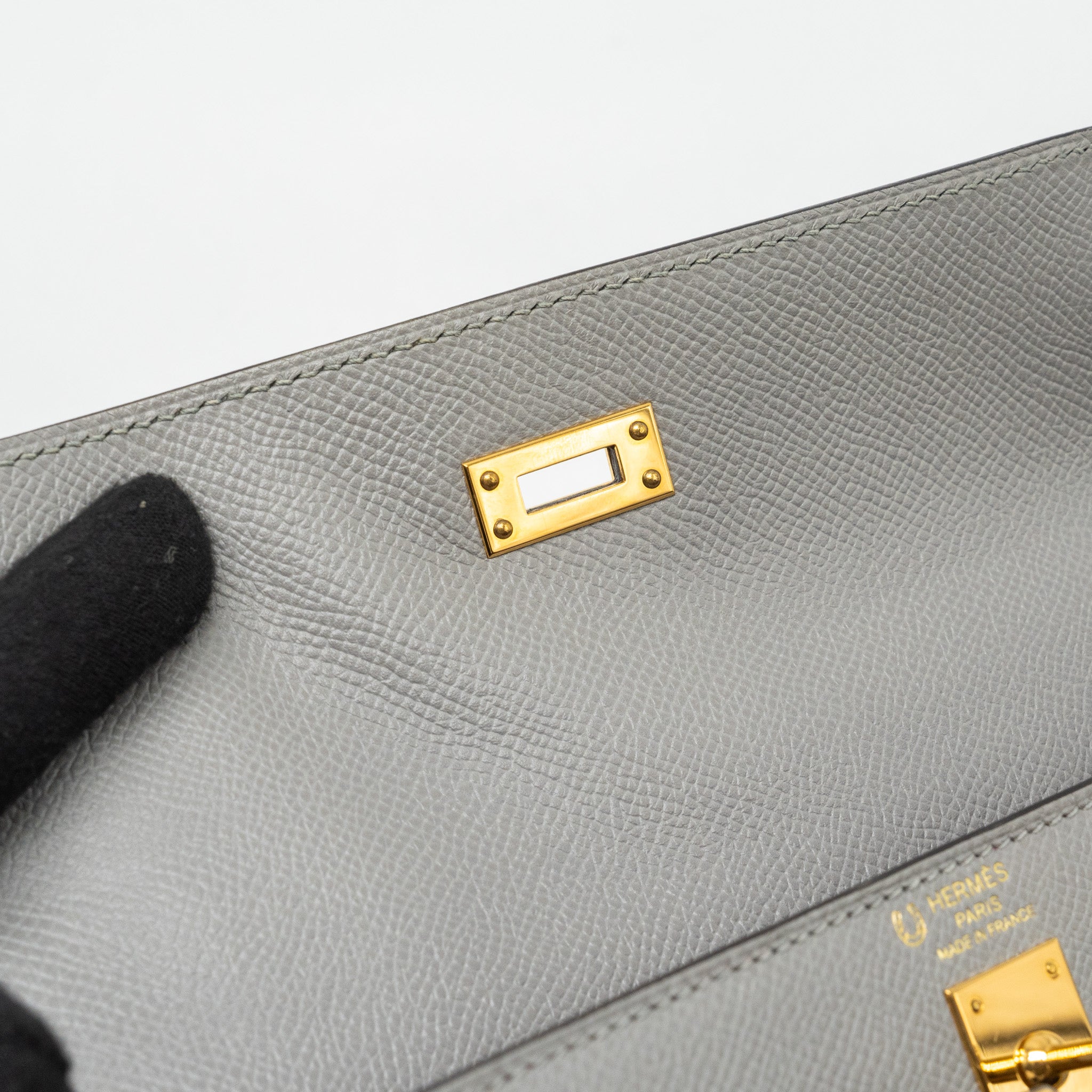 HERMES KELLY 25 SPECIAL ORDER EPSOM GRIS MOTTE / ROSE PURPLE GHW