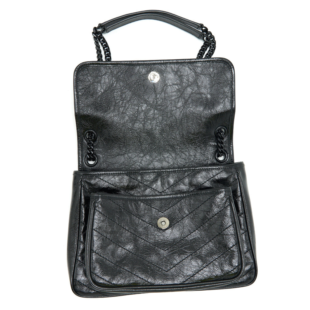 SAINT LAURENT/ YSL NIKI BABY BAG BLACK WITH BLACK HARDWARE