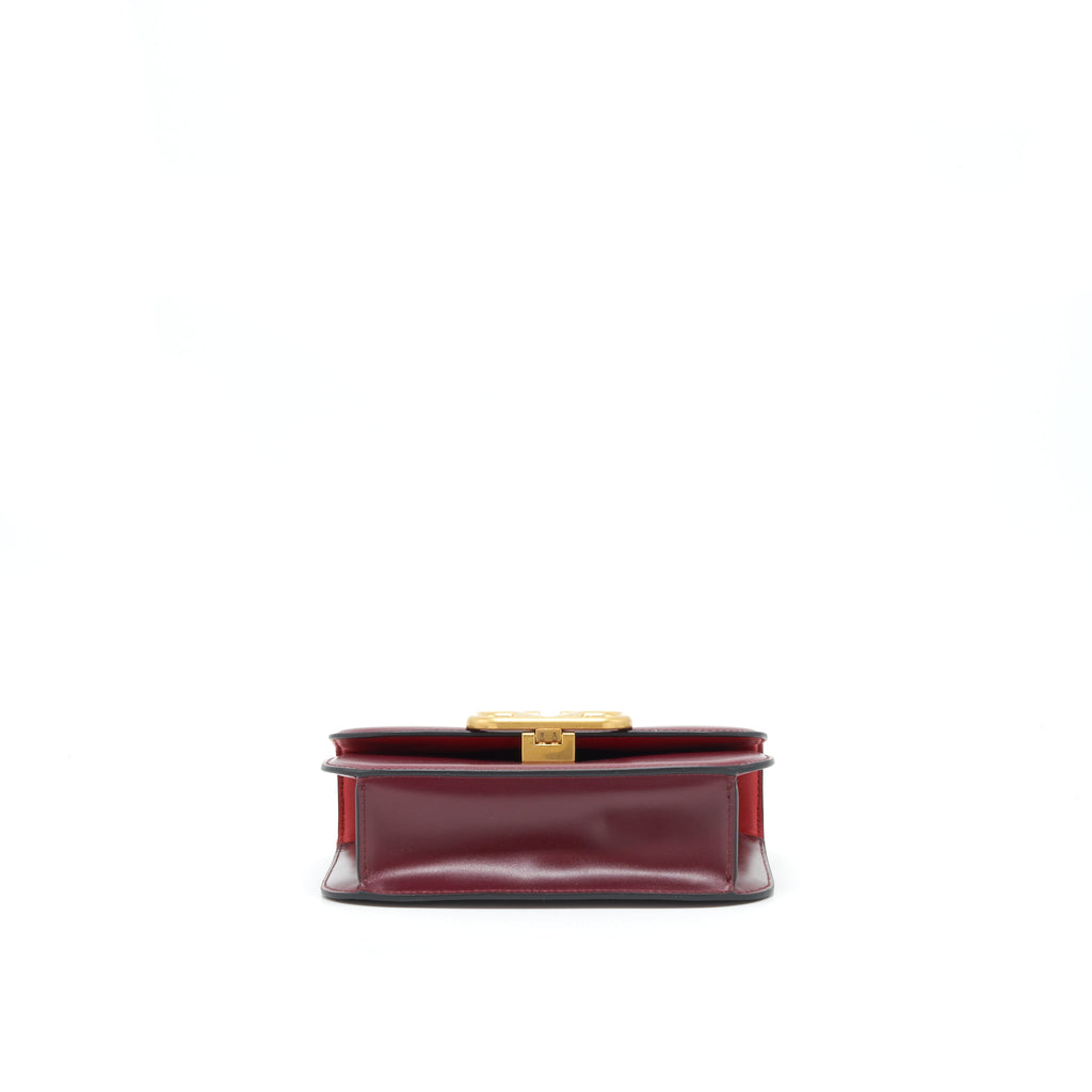 VALENTINO VLOGO SMALL CHAIN SHOULDER BAG CALFSKIN DARK RED GHW