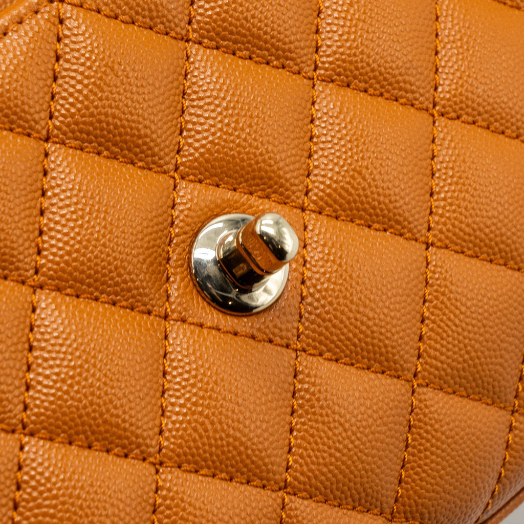 CHANEL SMALL COCO HANDLE CAVIAR CARAMEL GHW (MICROCHIP)