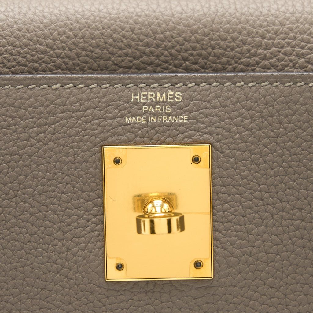 HERMES KELLY 28 TOGO M8 GRIS ASPHALTE GHW