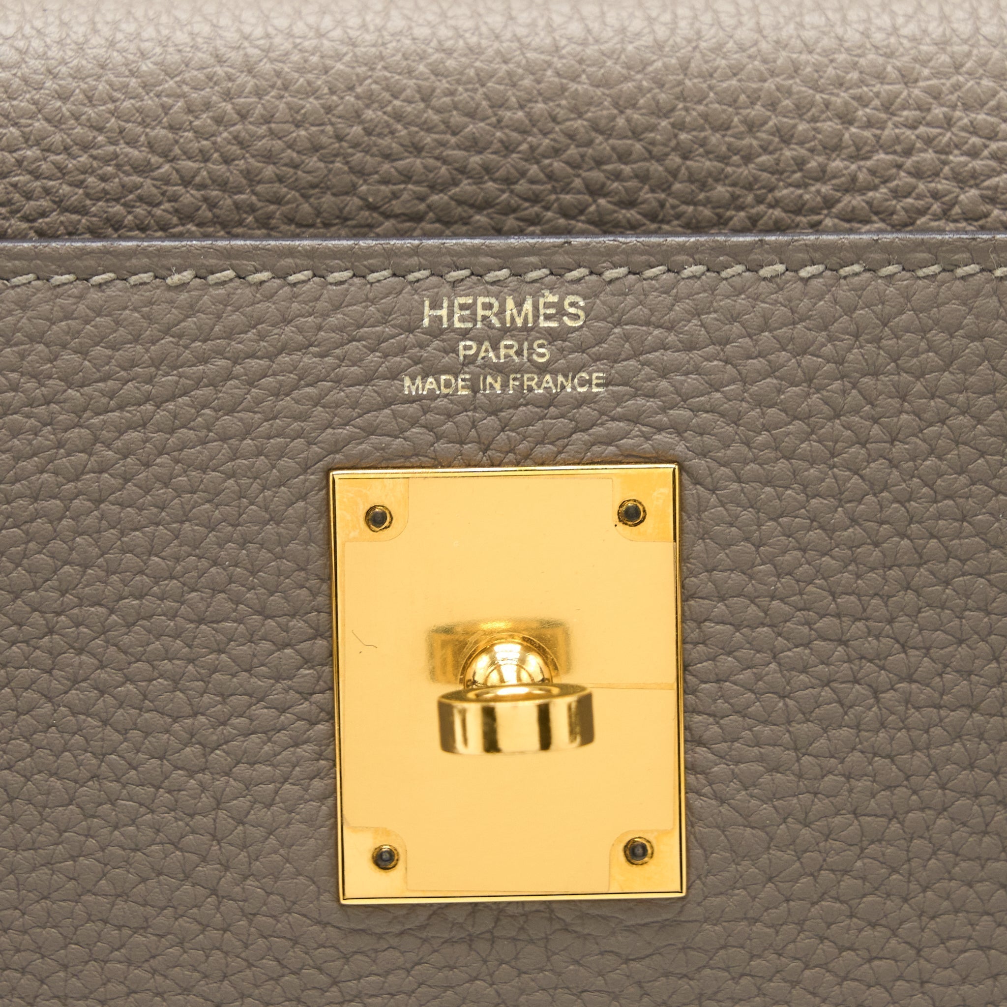 HERMES KELLY 28 TOGO M8 GRIS ASPHALTE GHW