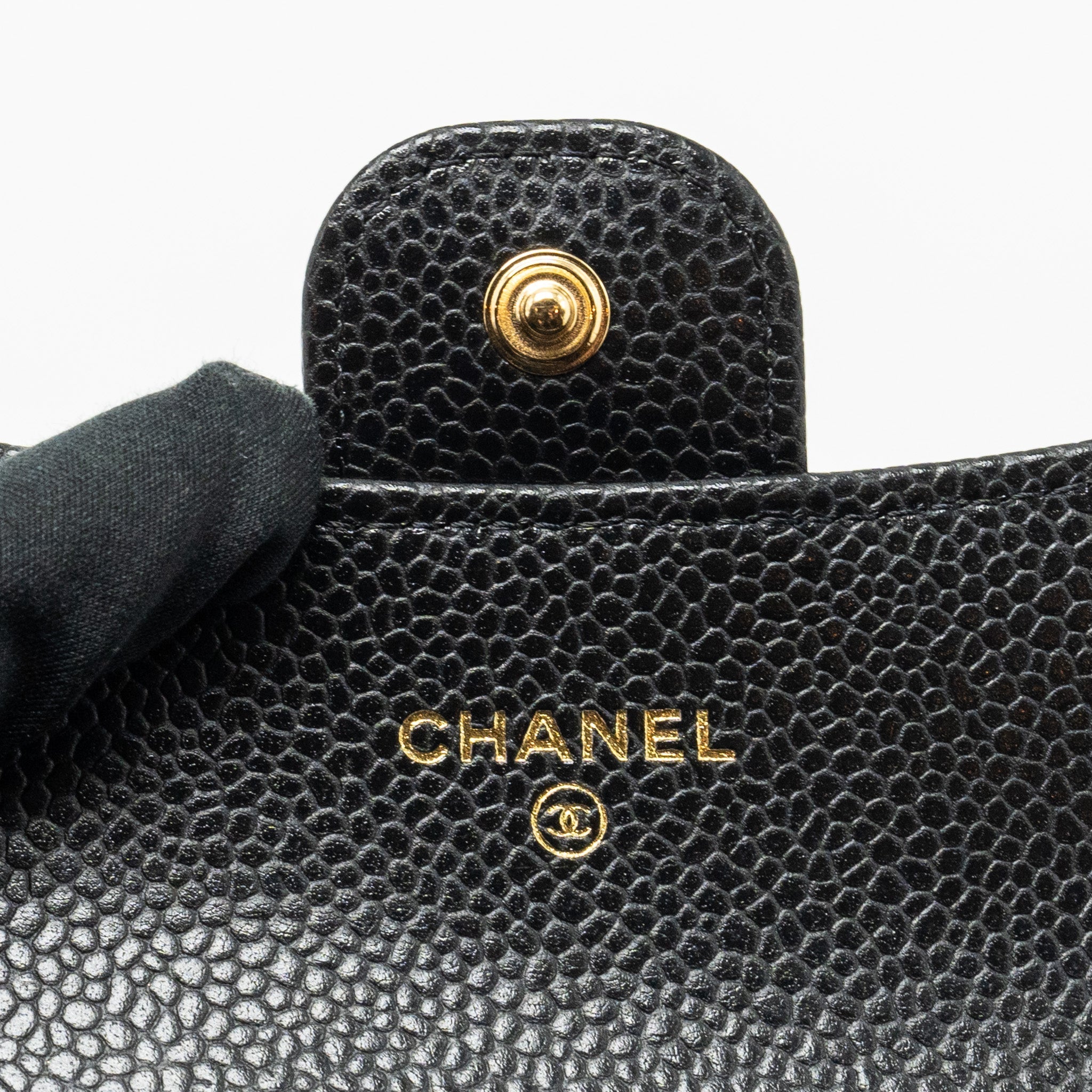 CHANEL CLASSIC FLAP CARD HOLDER CAVIAR BLACK GHW (MICROCHIP)