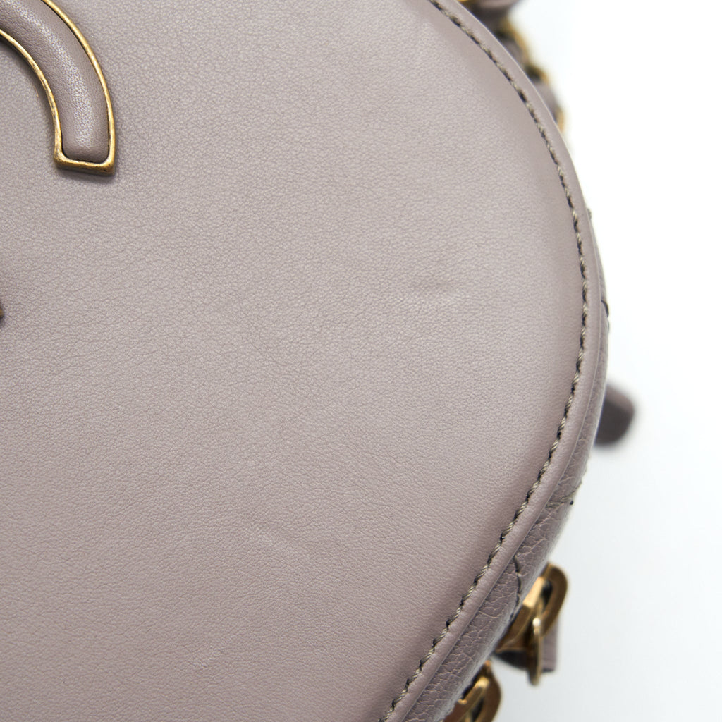 CHANEL CC LOGO VANITY WITH HANDLE AND CHAIN GREY WITH GHW