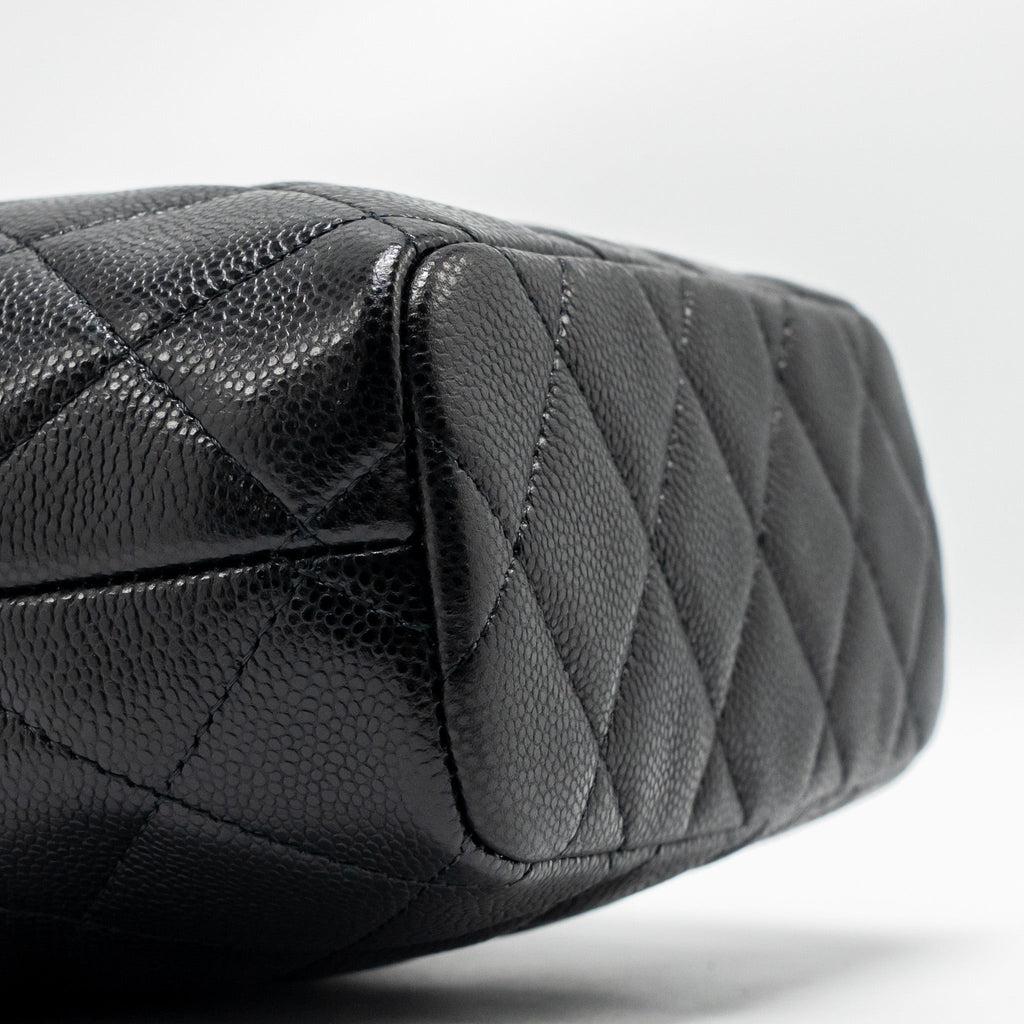 CHANEL 25C QUILTED HOBO BAG CAVIAR BLACK GHW (MICROCHIP)