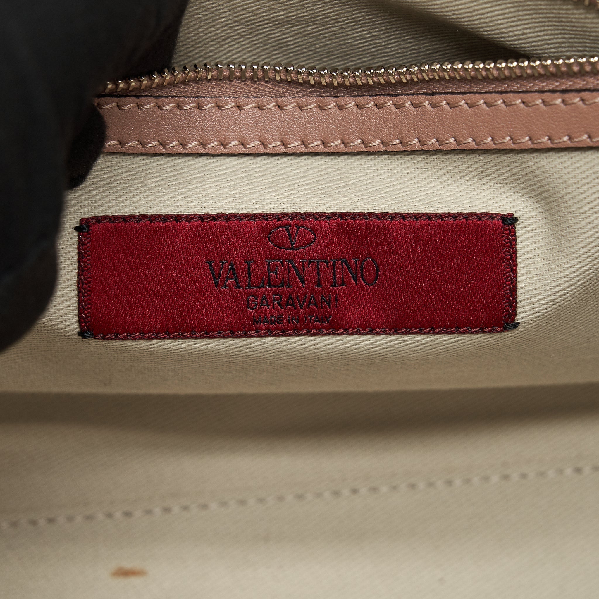 VALENTINO ROCKSTUD DOUBLE HANDLE TOTE BAG DUSTY PINK LGHW
