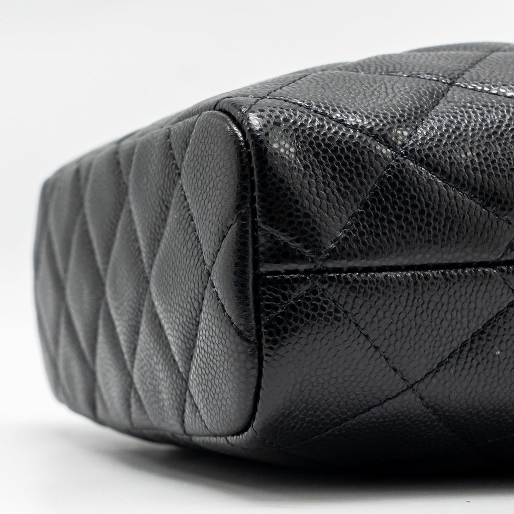 CHANEL 25C QUILTED HOBO BAG CAVIAR BLACK GHW (MICROCHIP)