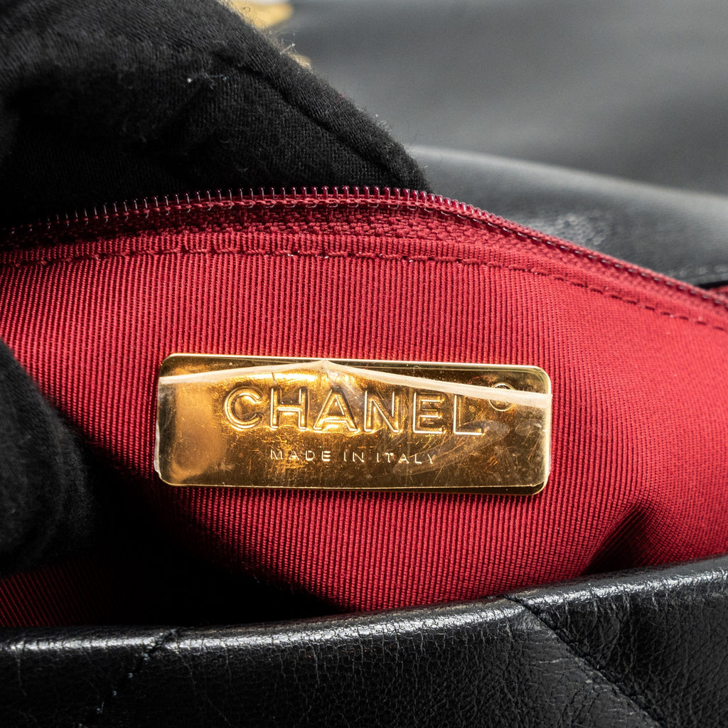 CHANEL SMALL 19 BAG GOATSKIN BLACK MULTICOLOUR HARDWARE