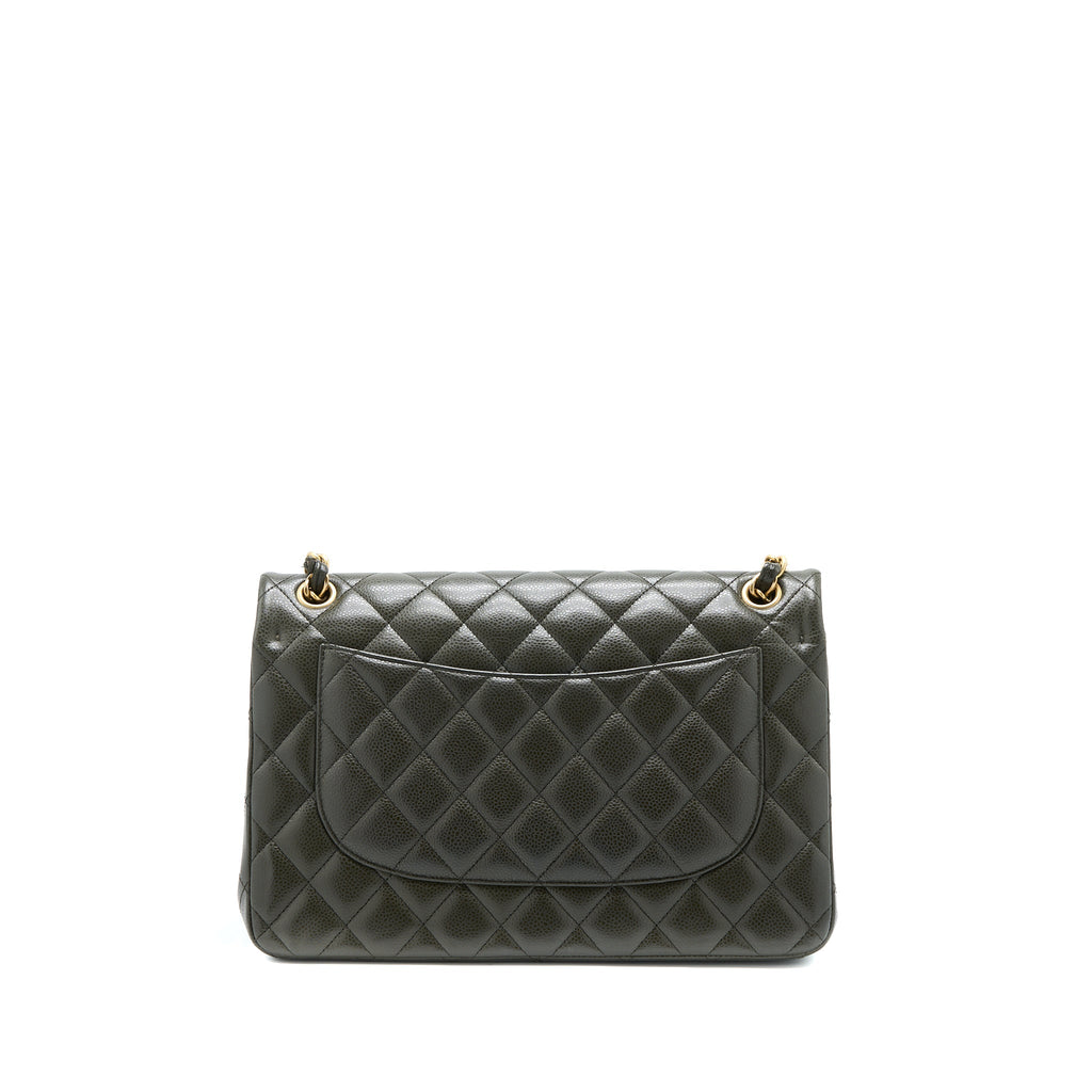 CHANEL CLASSIC JUMBO DOUBLE FLAP BAG CAVIAR OLIVE GREEN GHW