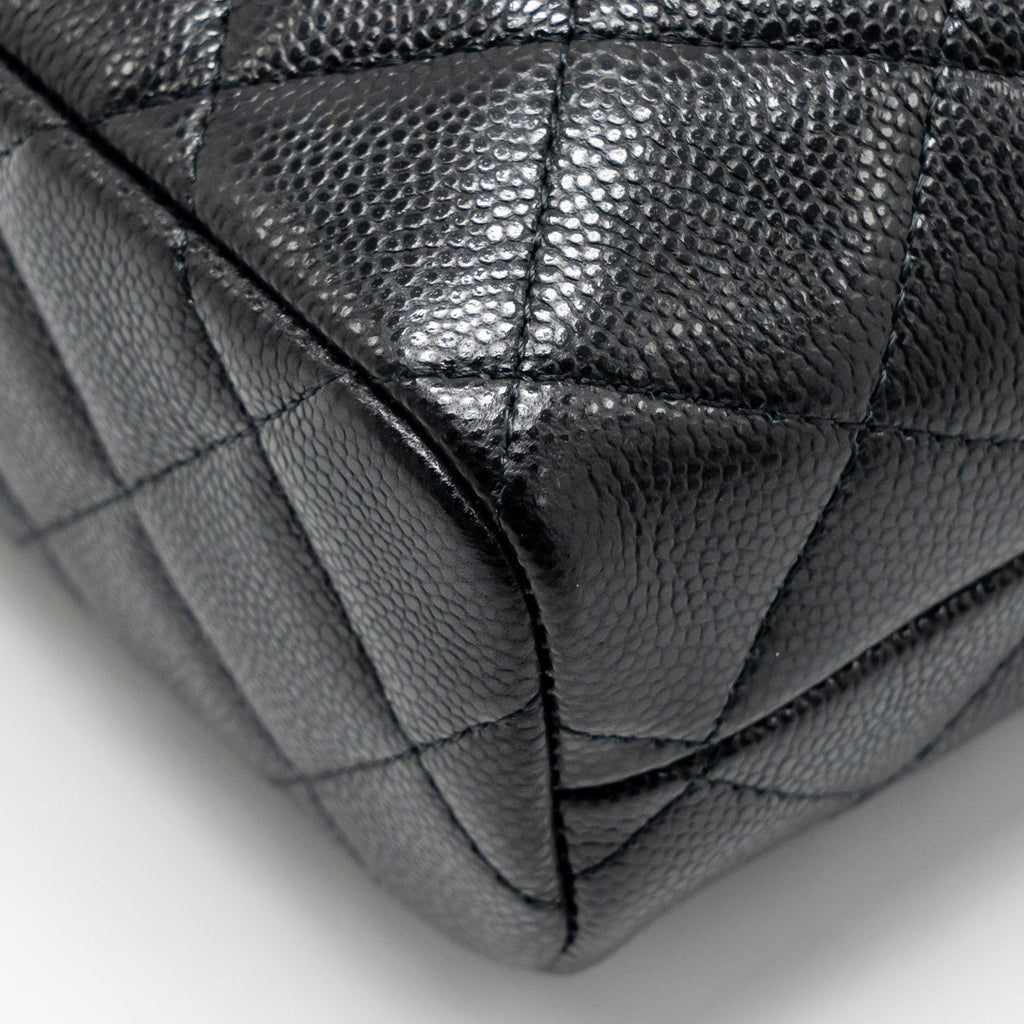 CHANEL 25C QUILTED HOBO BAG CAVIAR BLACK GHW (MICROCHIP)