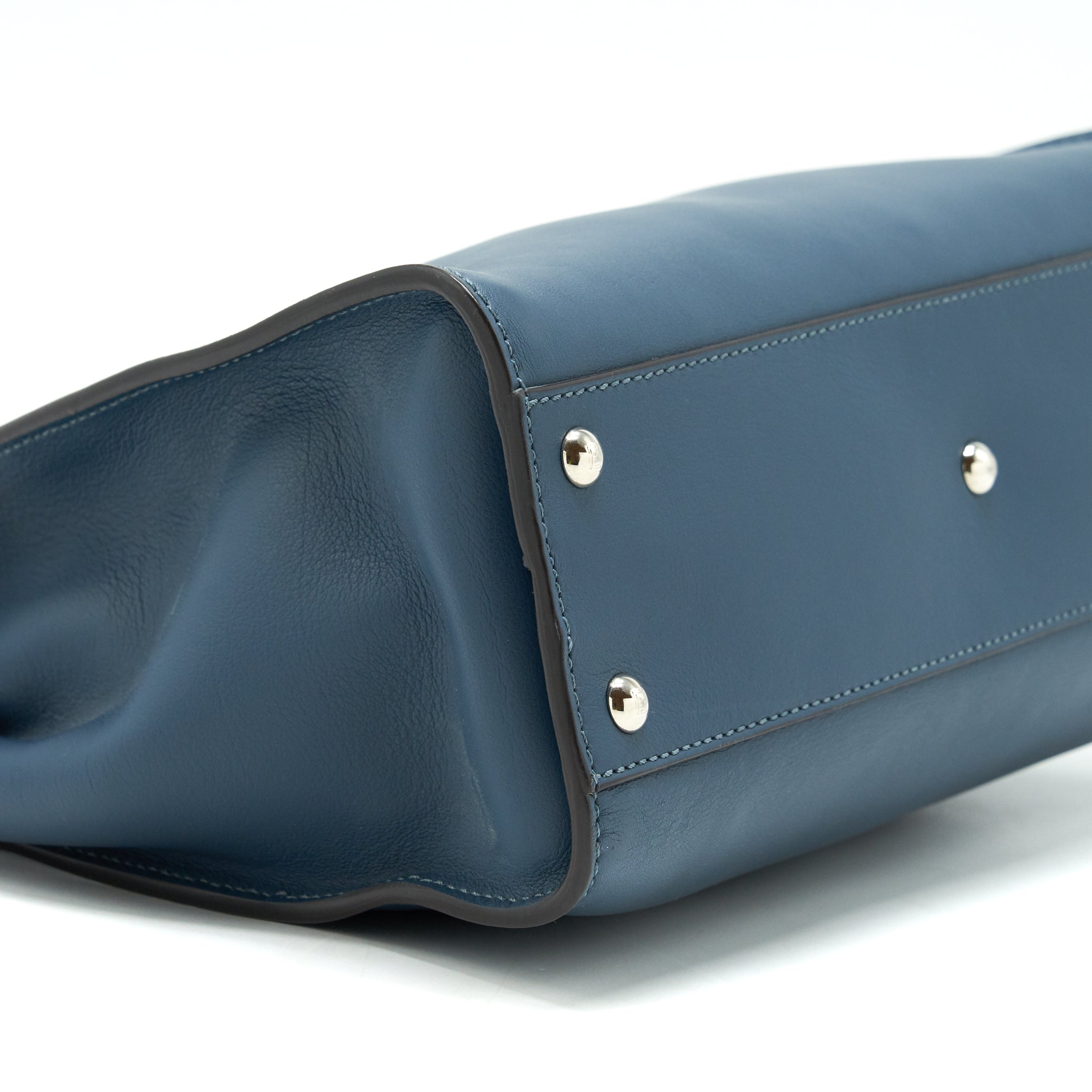 FENDI MEDIUM PEEKABOO BAG DARK BLUE MULTI COLOUR HARDWARE