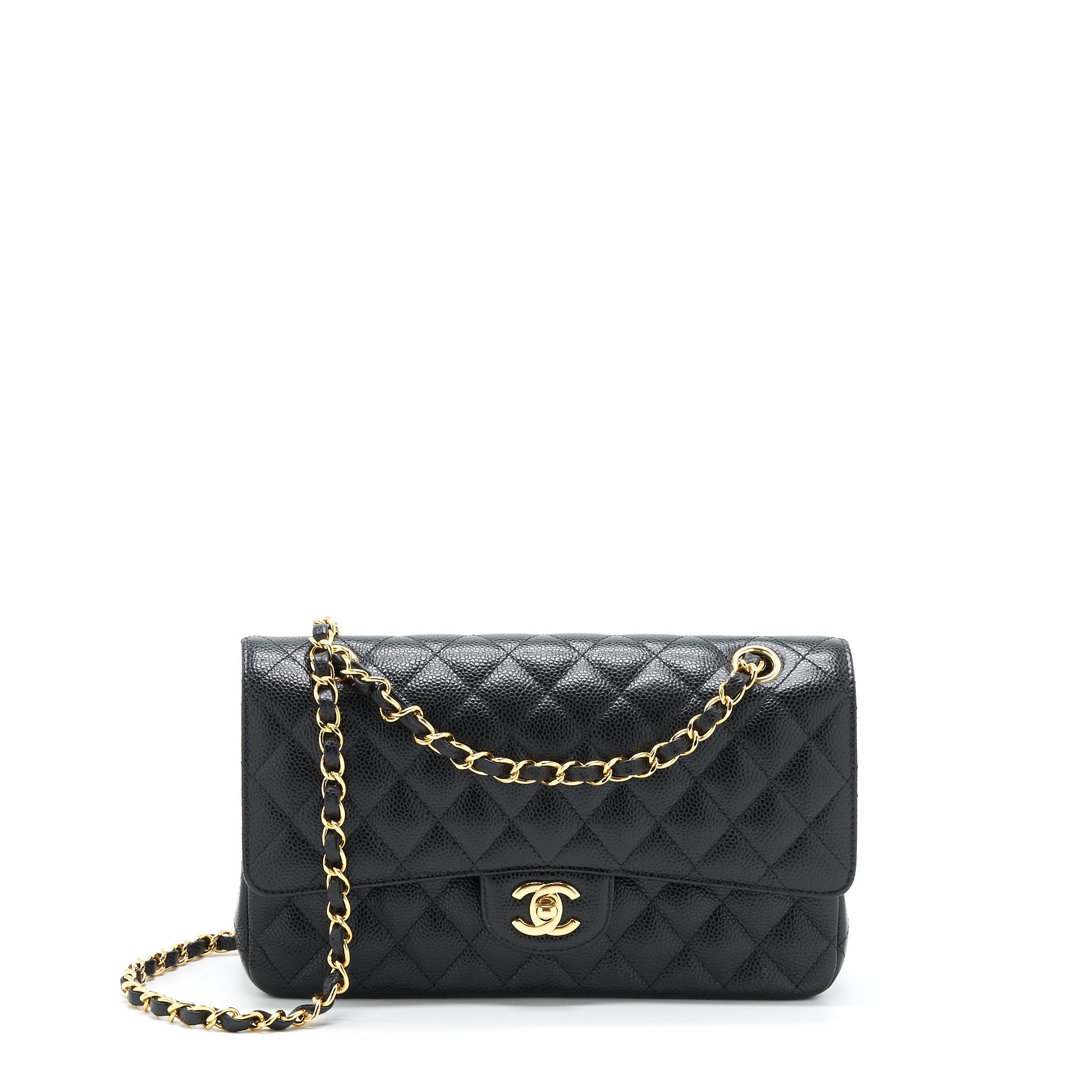 CHANEL CLASSIC DOUBLE FLAP BAG CAVIAR BLACK GHW