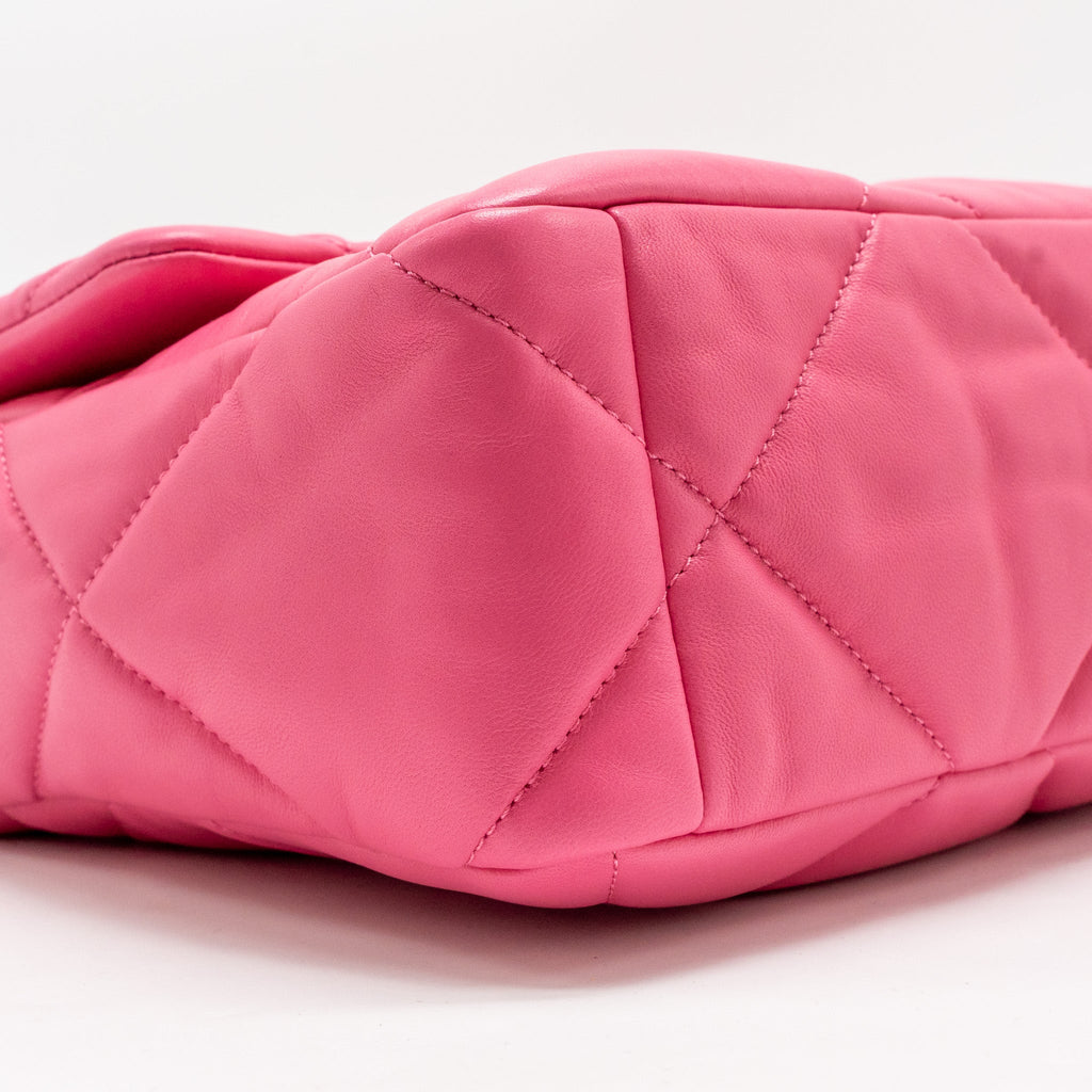 CHANEL LARGE 19 BAG LAMBSKIN PINK MULTICOLOUR HARDWARE (MICROCHIP)