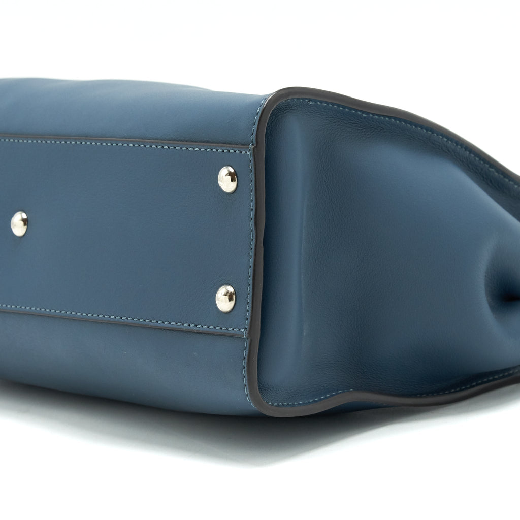 FENDI MEDIUM PEEKABOO BAG DARK BLUE MULTI COLOUR HARDWARE
