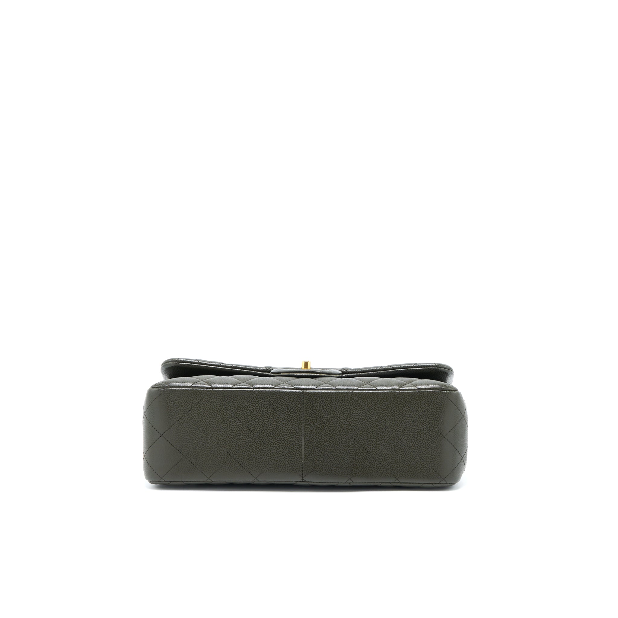 CHANEL CLASSIC JUMBO DOUBLE FLAP BAG CAVIAR OLIVE GREEN GHW
