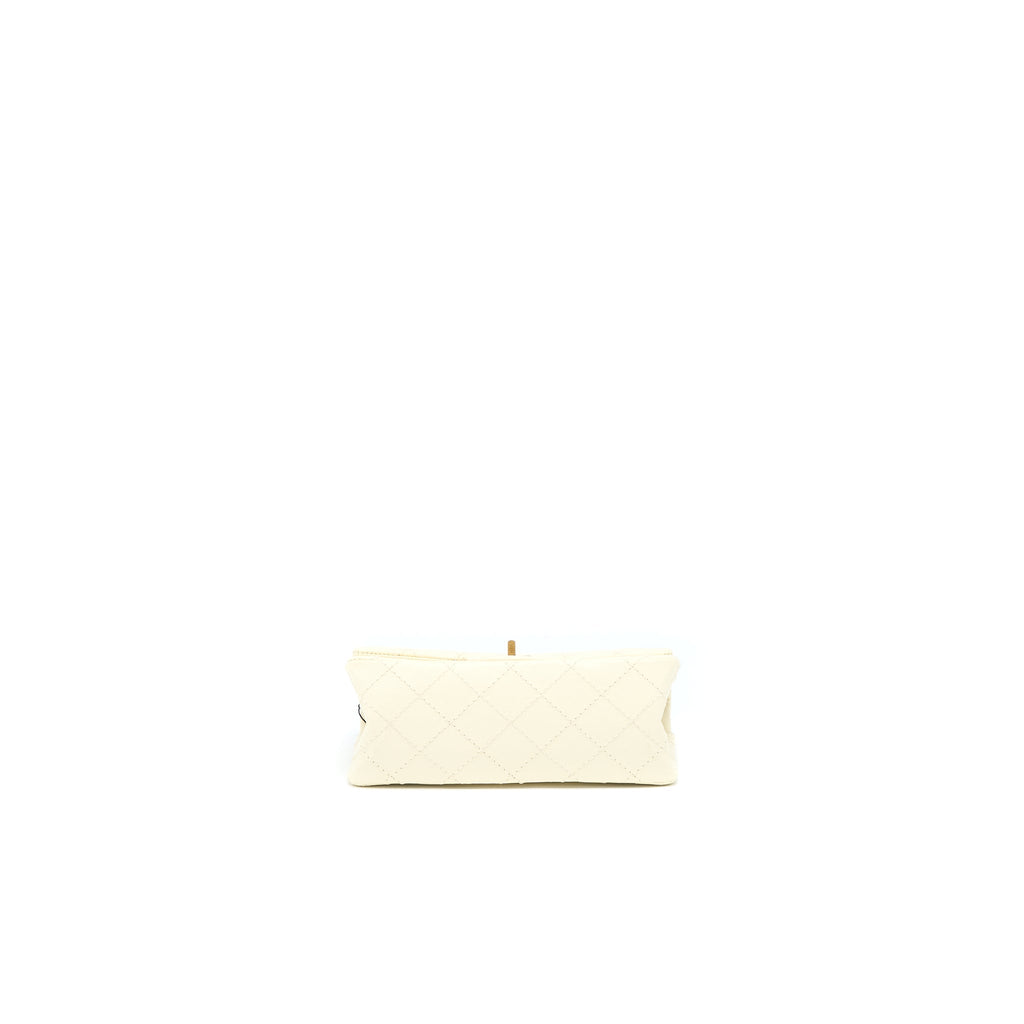 CHANEL 20A MINI 2.55 REISSUE FLAP BAG AGED CALFSKIN CREAMY WHITE BRUSHED GHW