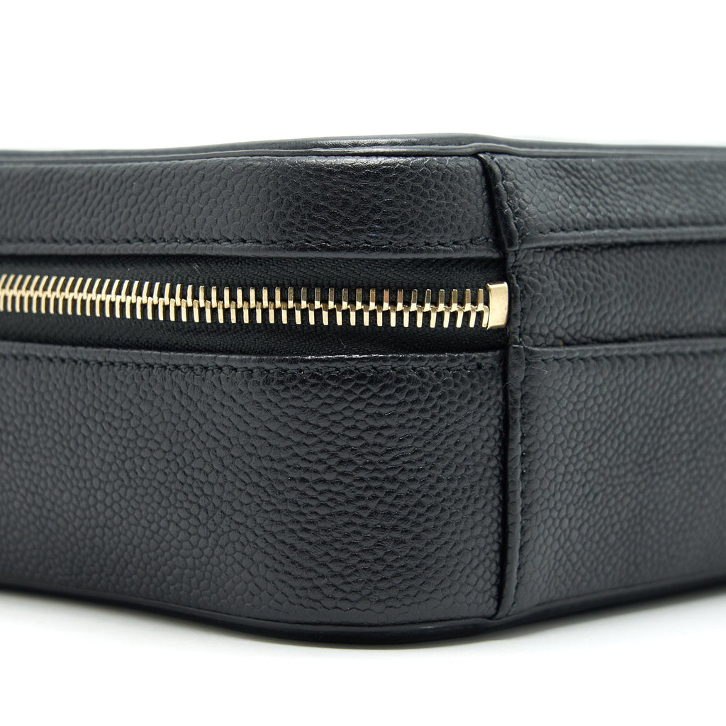 CHANEL CAVIA LEATHER VANITY BAG BLACK GHW