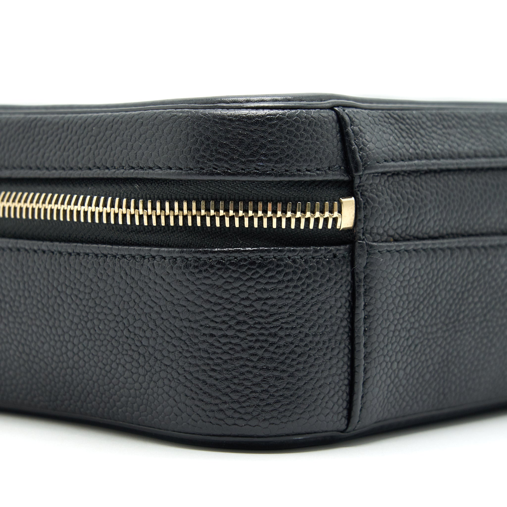 CHANEL CAVIA LEATHER VANITY BAG BLACK GHW