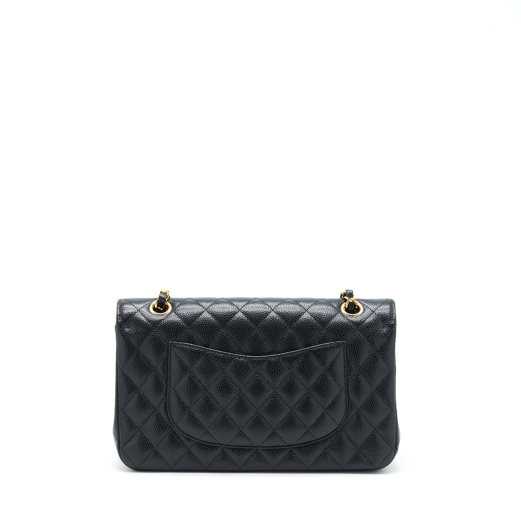 CHANEL CLASSIC DOUBLE FLAP BAG CAVIAR BLACK GHW