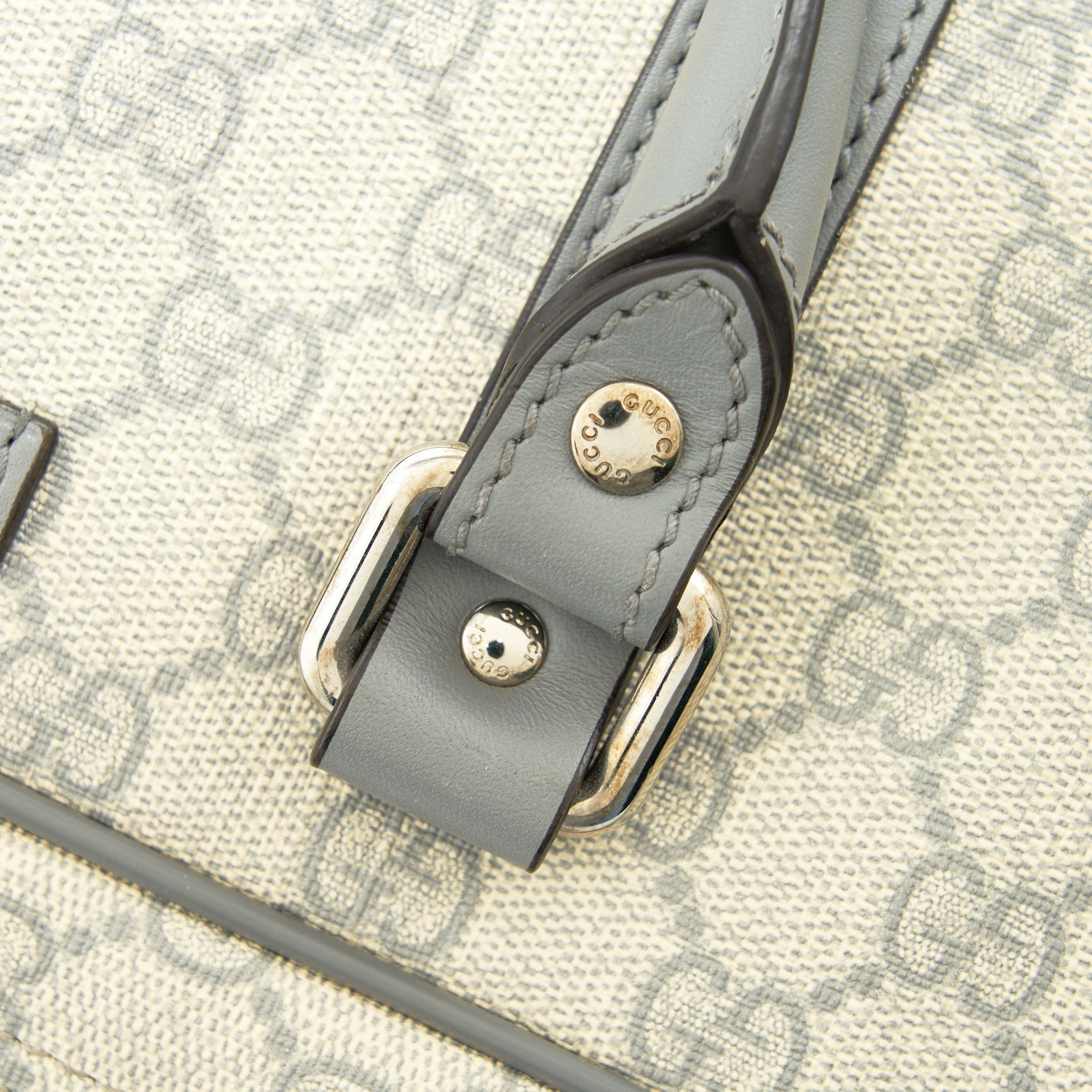 GUCCI MEN'S MONOGRAM CANVAS BRIEFCASE BEIGE