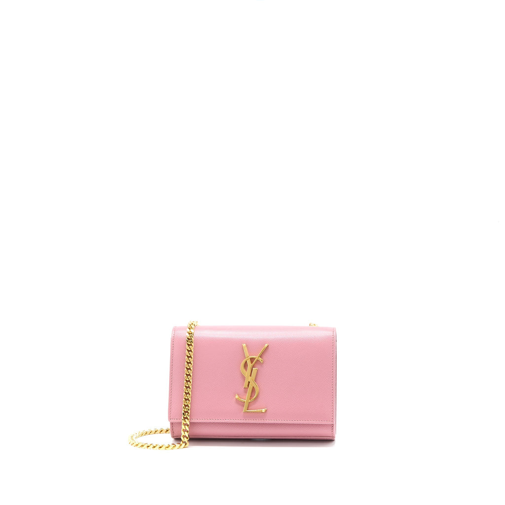 SAINT LAURENT MINI KATE BAG GRAINED CALFSKIN PINK GHW