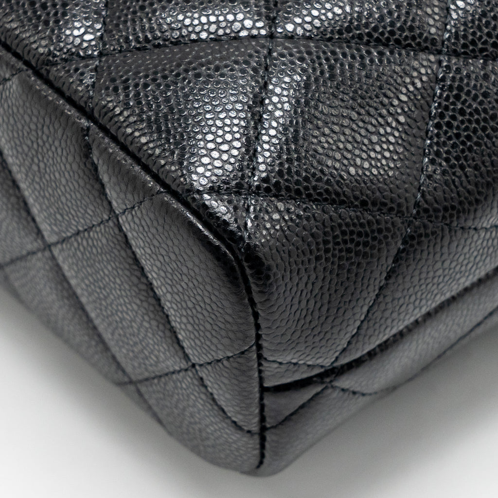 CHANEL 25C QUILTED HOBO BAG CAVIAR BLACK GHW (MICROCHIP)