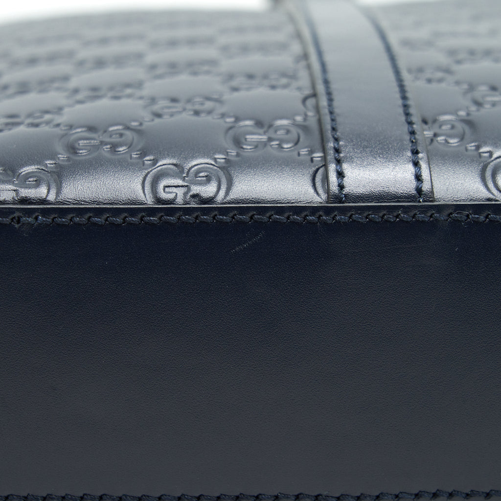 GUCCI MEN'S LEATHER BRIEFCASE NAVY
