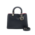 CHRISTIAN DIOR MEDIUM DIORISSIMO TOTE BAG BLACK GRAINED LEATHER SHW