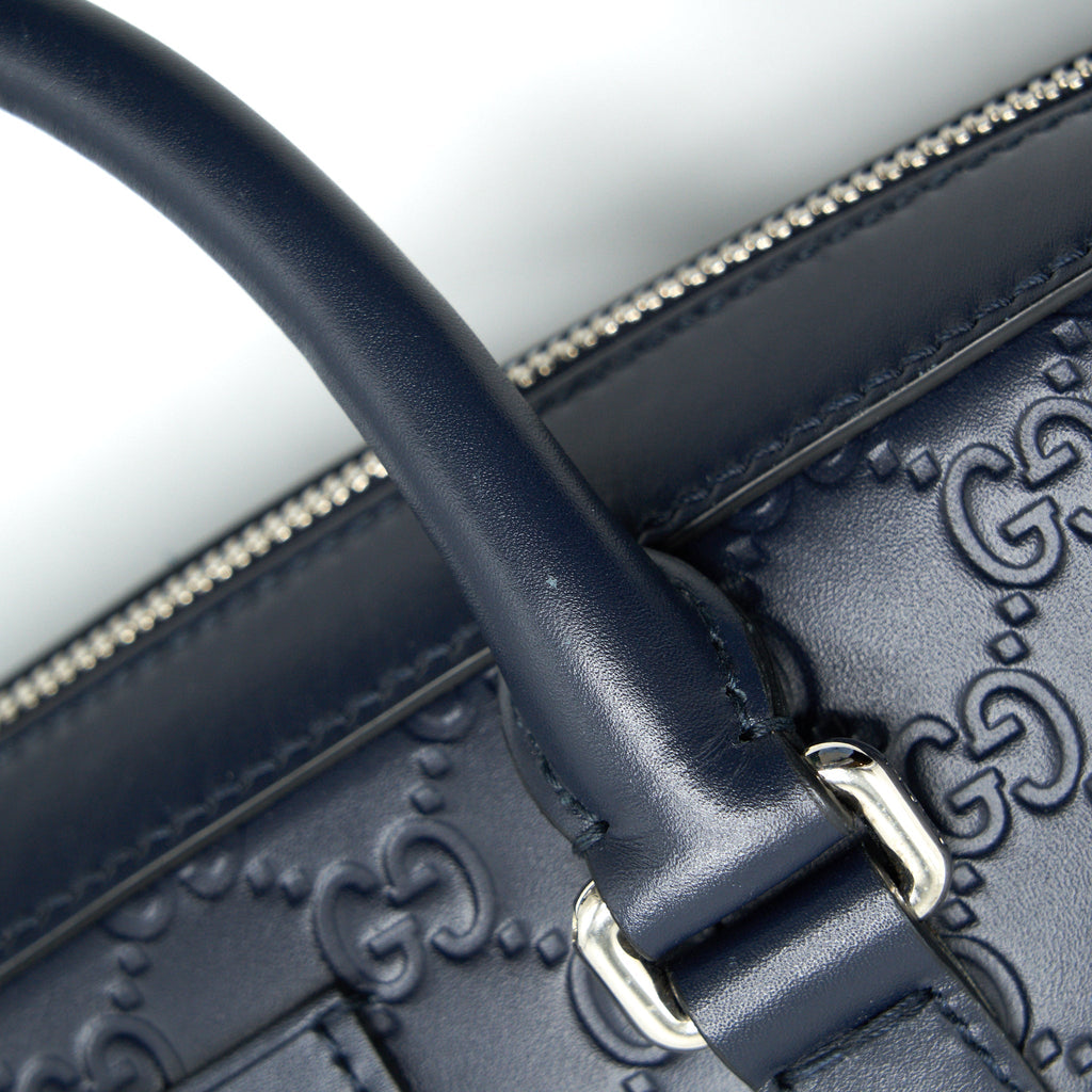 GUCCI MEN'S LEATHER BRIEFCASE NAVY