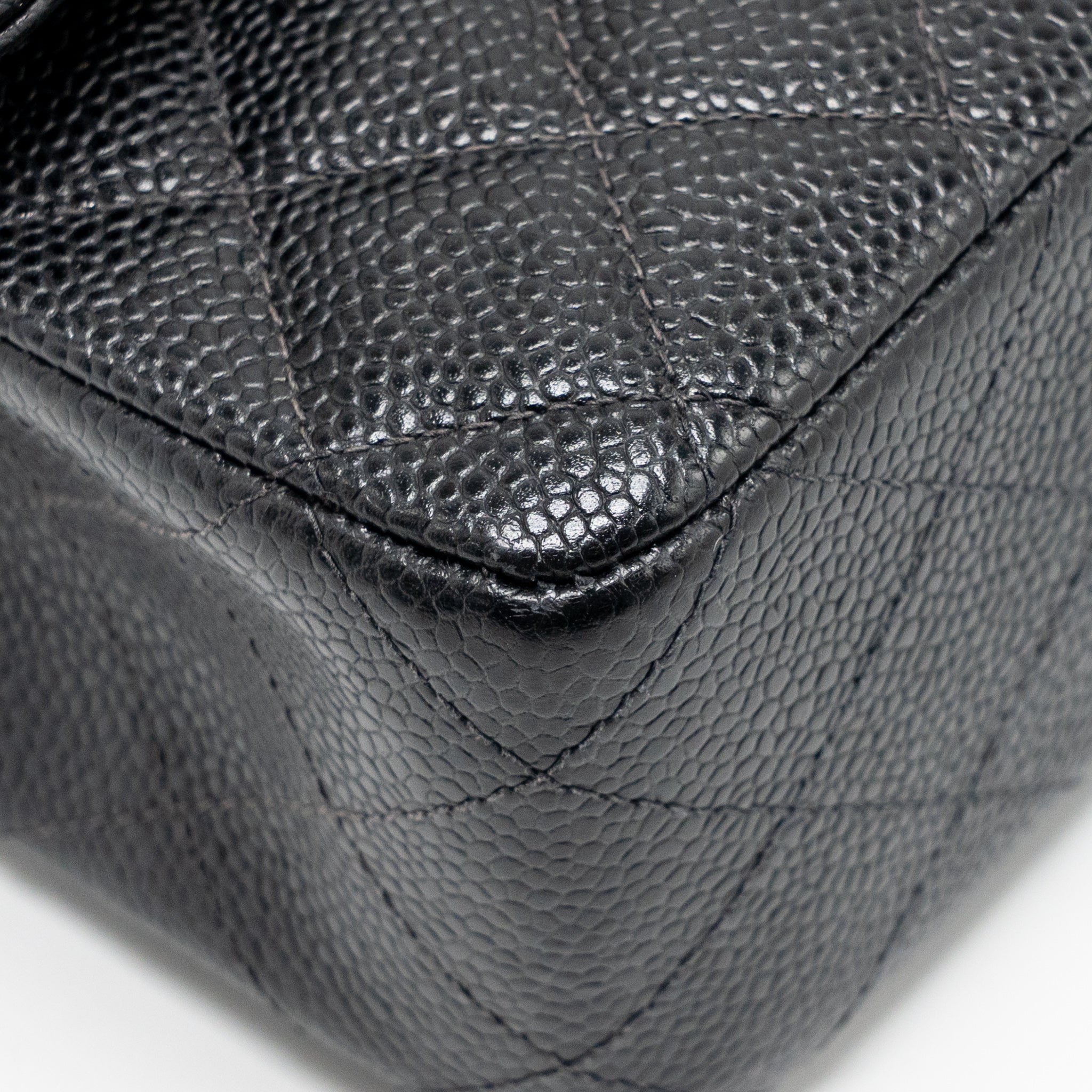 CHANEL MEDIUM CLASSIC DOUBLE FLAP BAG CAVIAR BLACK SHW