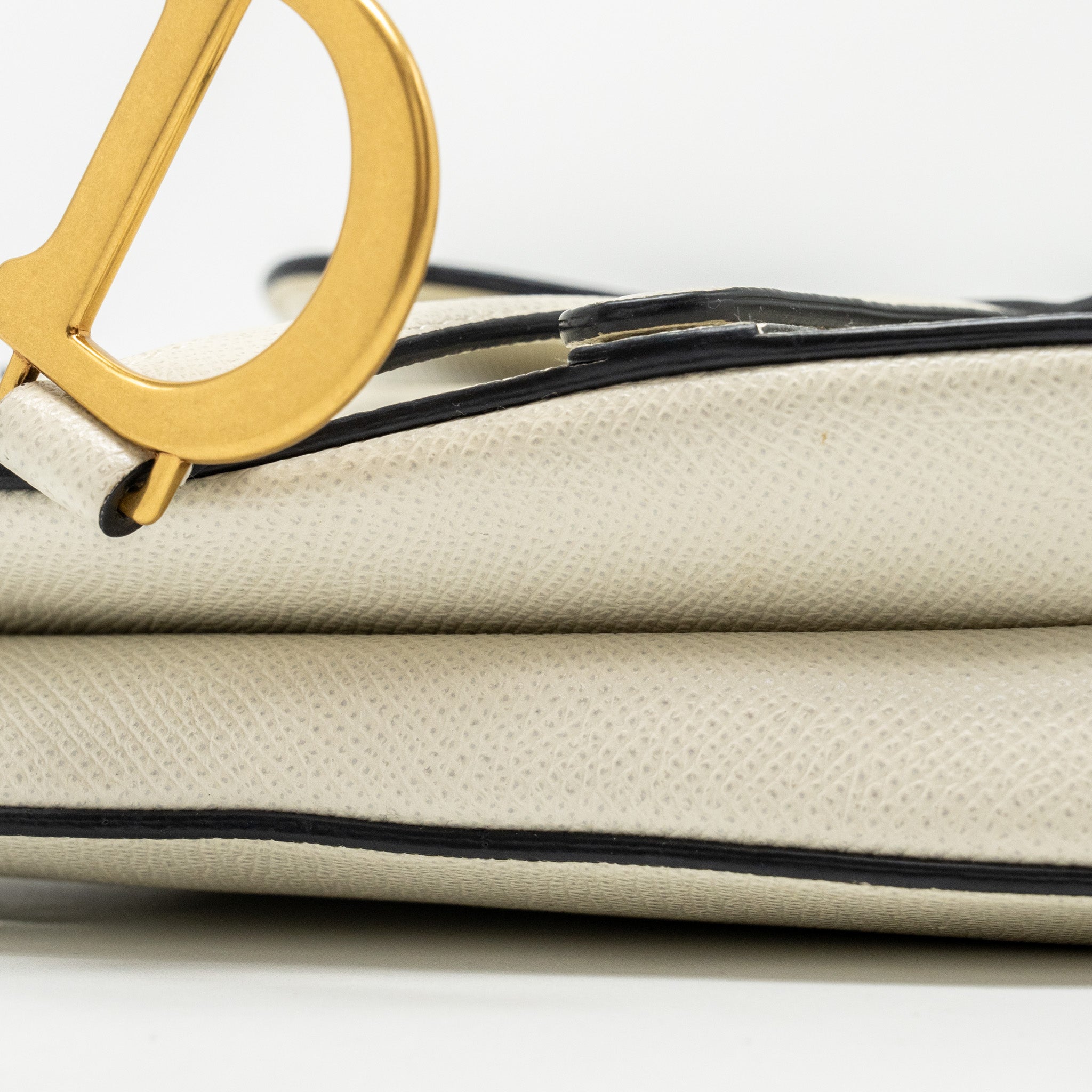 DIOR MINI SADDLE BAG CALFSKIN WHITE GHW