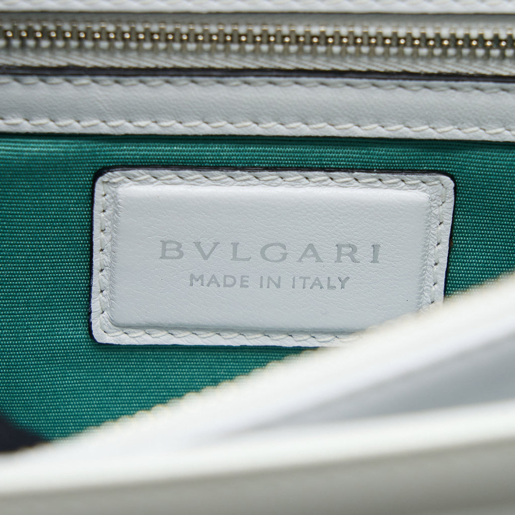 BVLGARI SERPENTI FOREVER SHOULDER BAG PATENT WHITE SHW