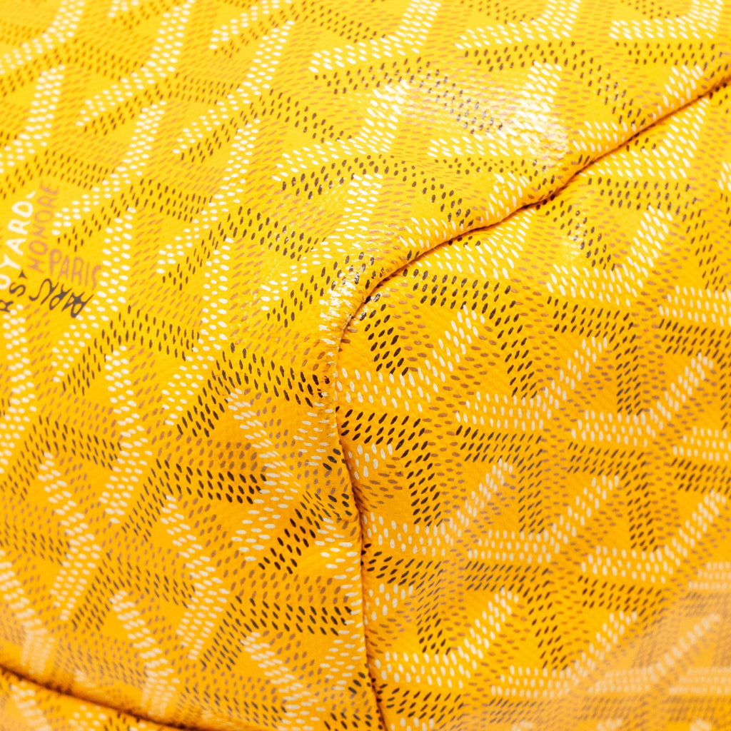 GOYARD SAINT LOUIS PM TOTE BAG GOYARDINE CANVAS/CALFSKIN LEATHER YELLOW SHW
