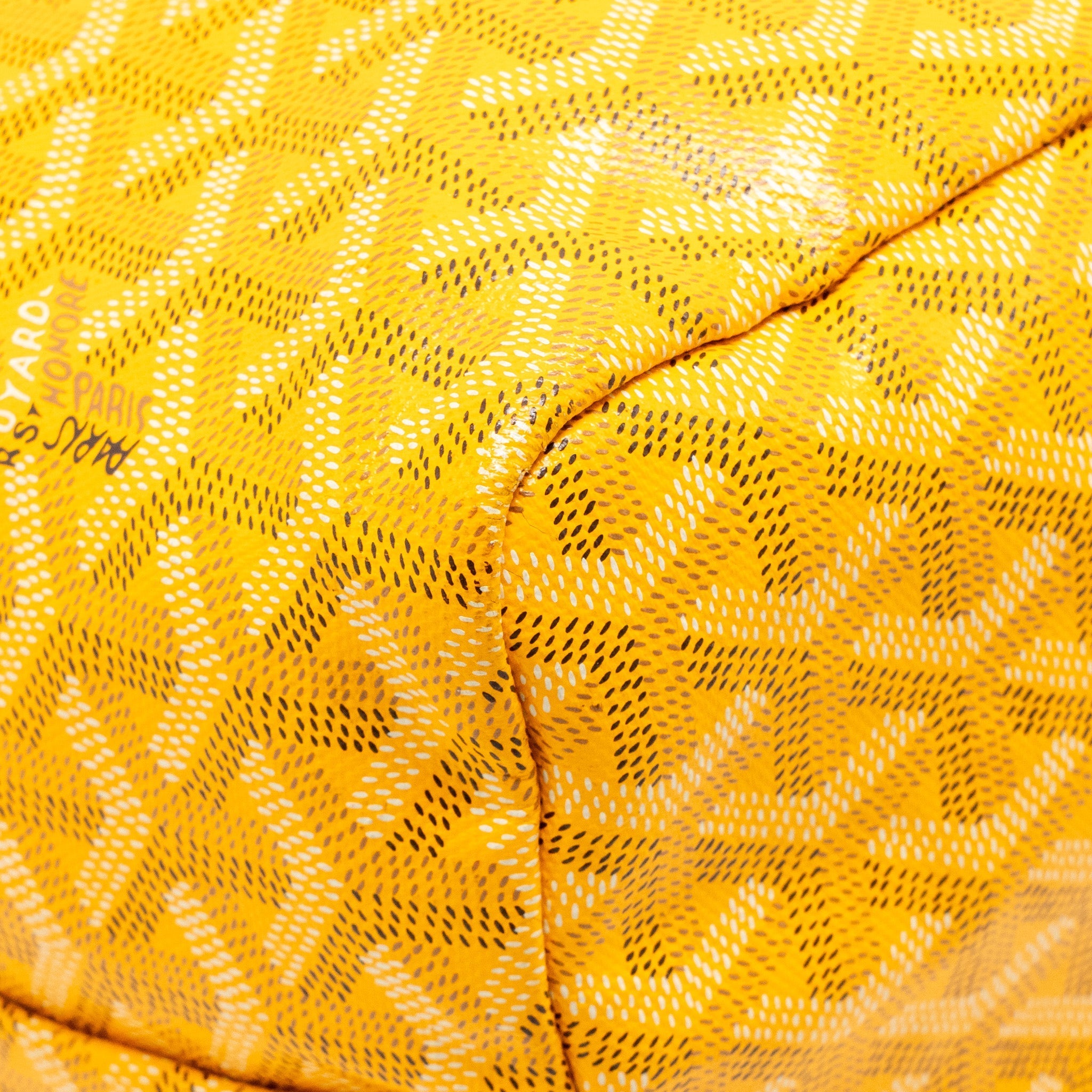 GOYARD SAINT LOUIS PM TOTE BAG GOYARDINE CANVAS/CALFSKIN LEATHER YELLOW SHW